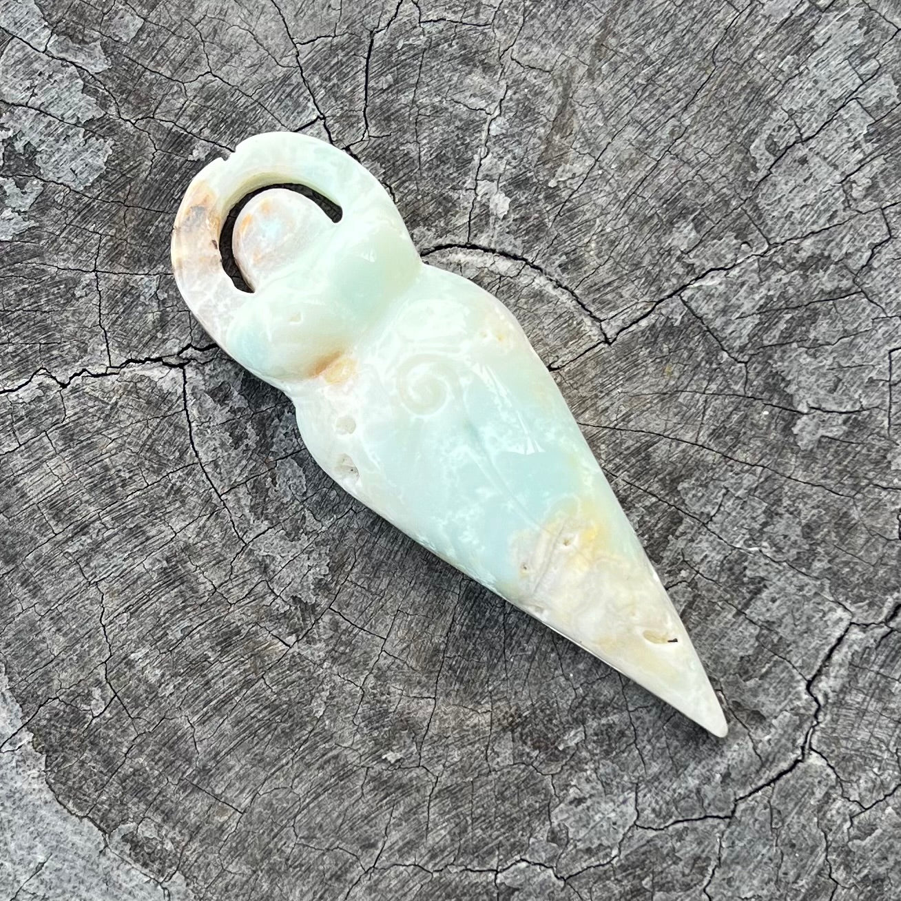 Caribbean Calcite Goddess Carving
