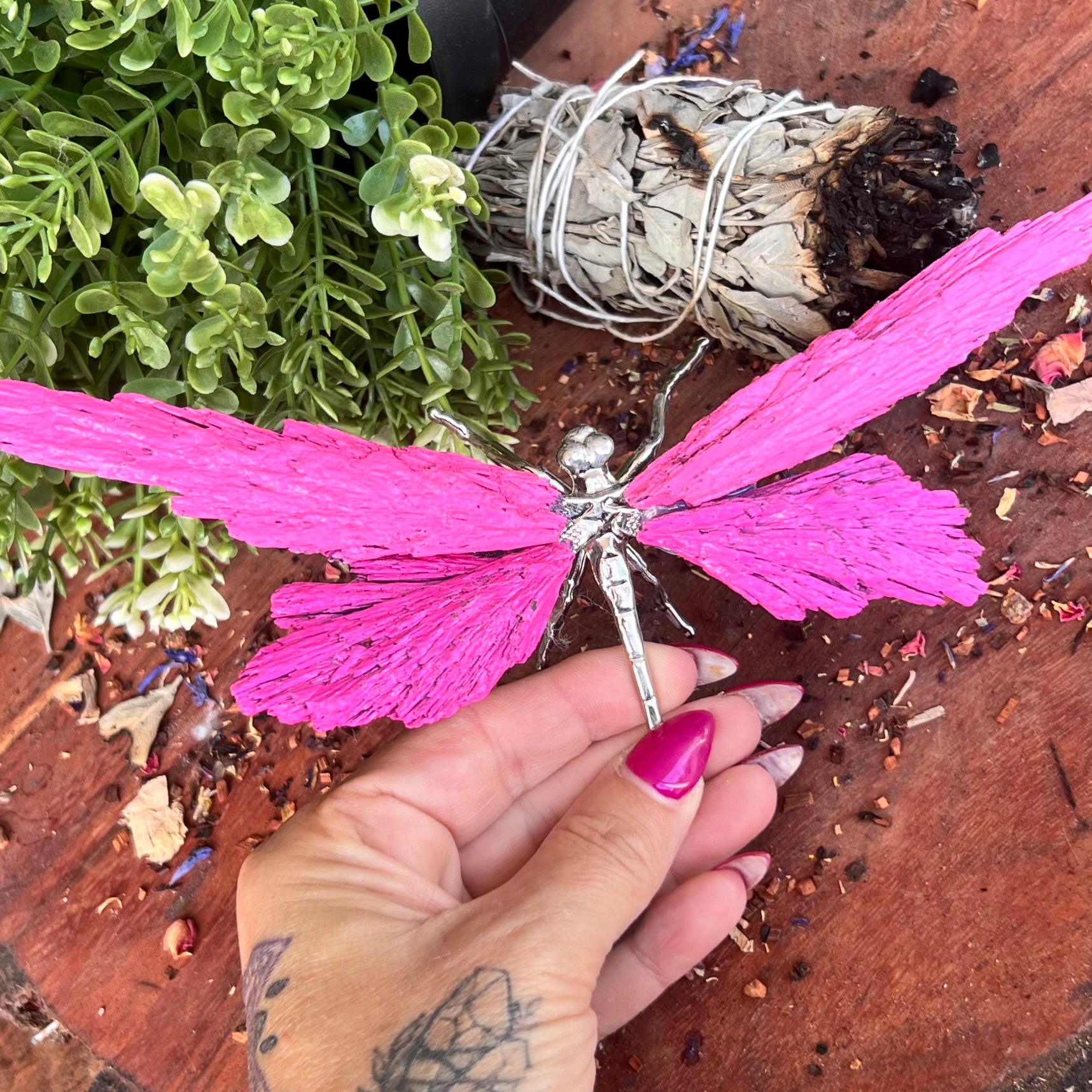 Dragon Fly ~ Kyanite Electroplate ~ Pink