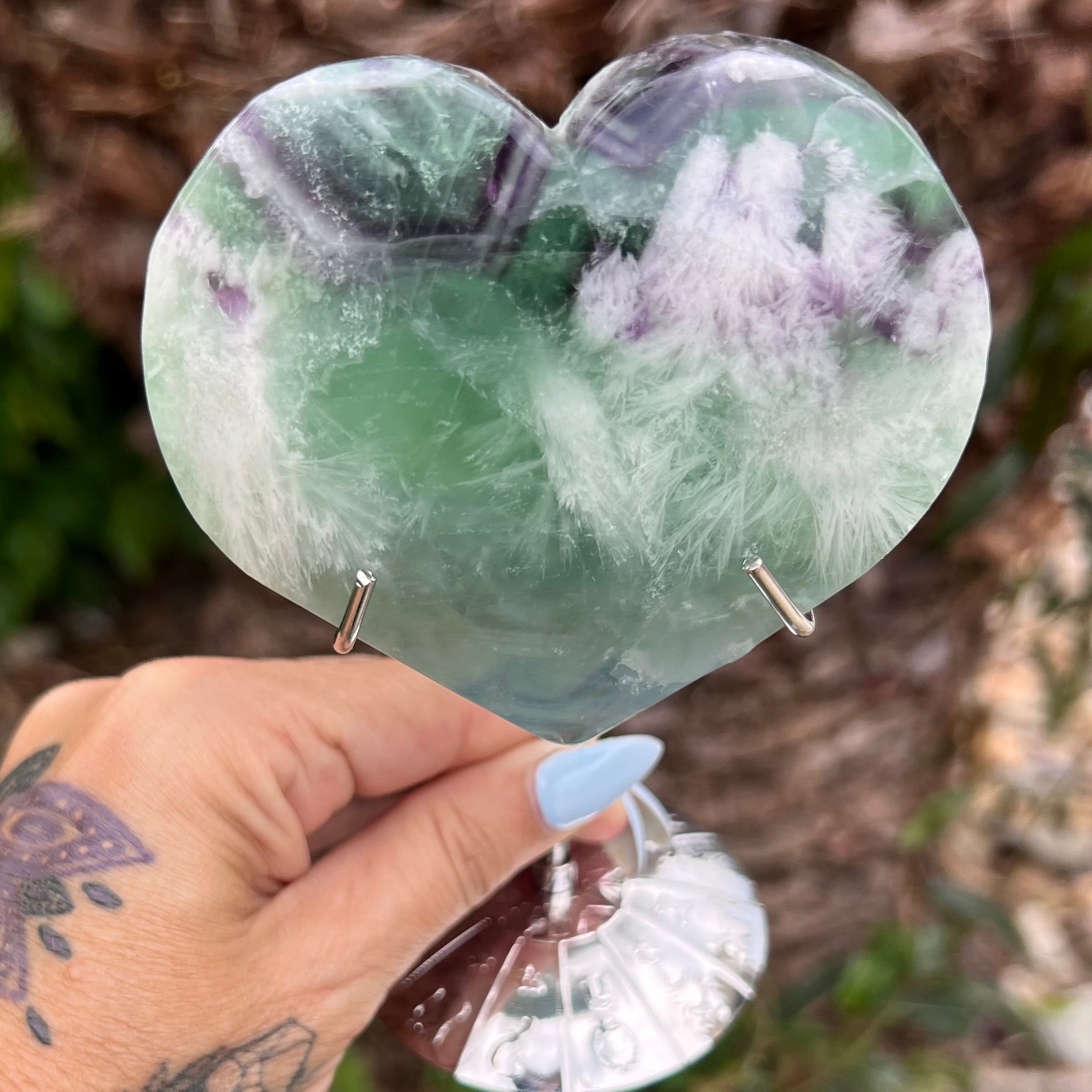 Fluorite Heart - With Stand