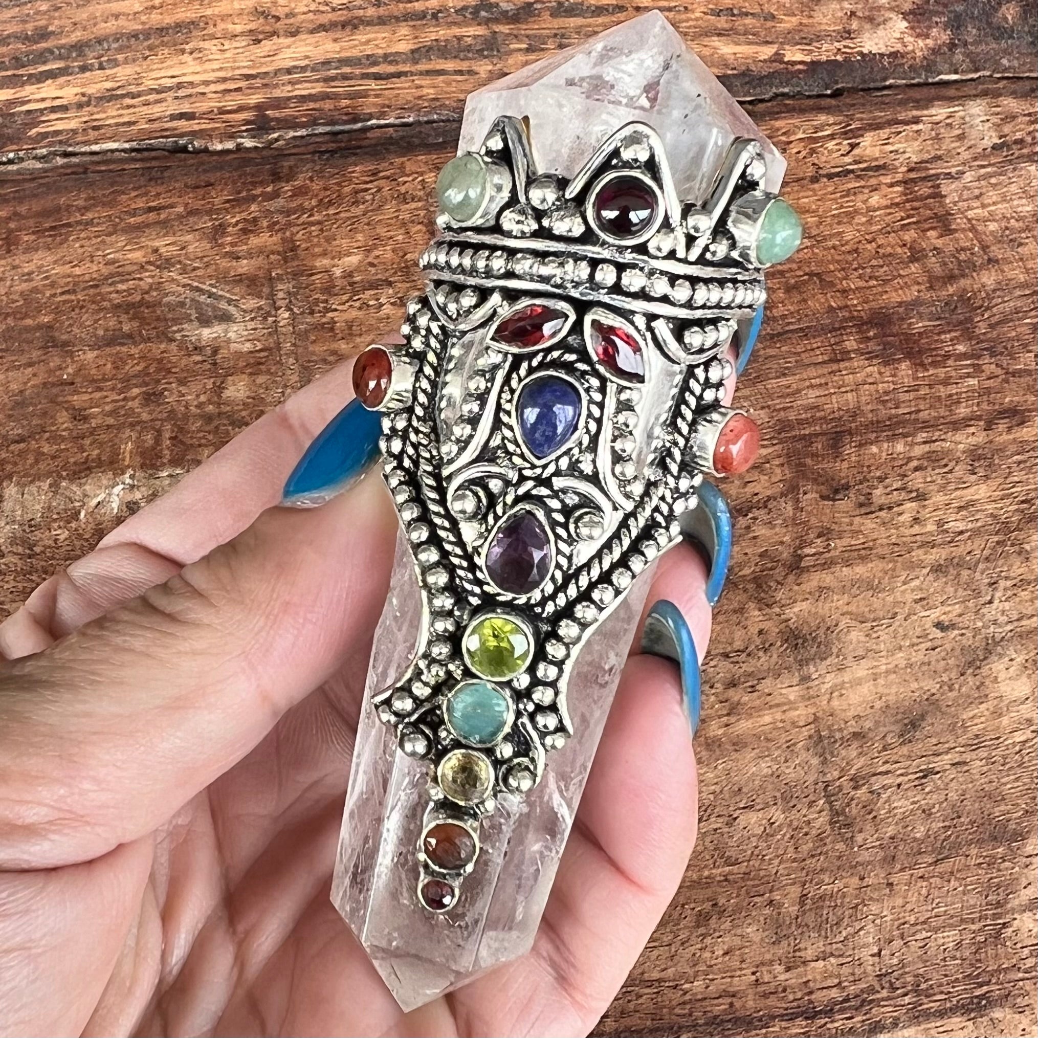 Super Wand ~ Embellished Clear Quartz