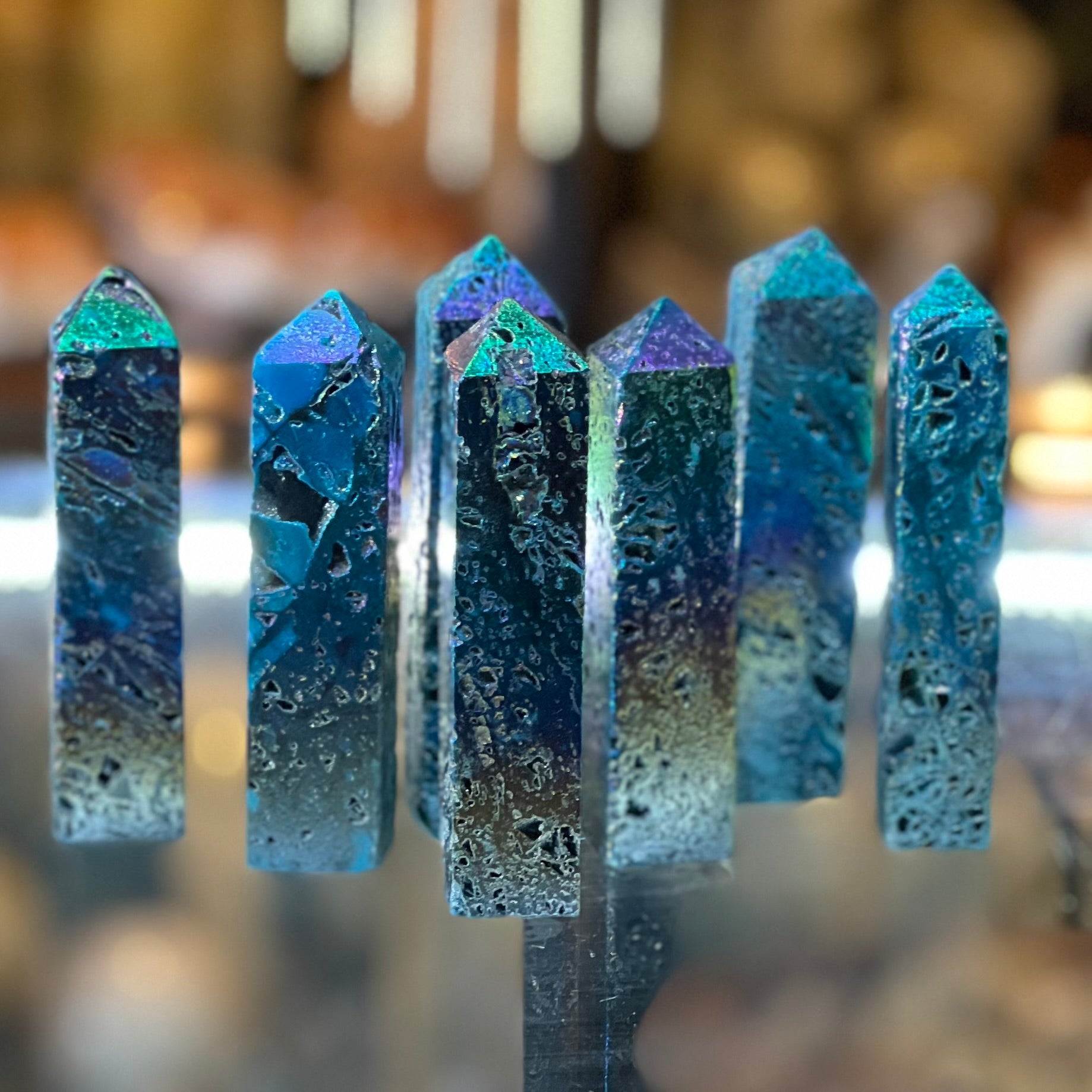 Blue Haze Electroplated Sphalarite Generator Points