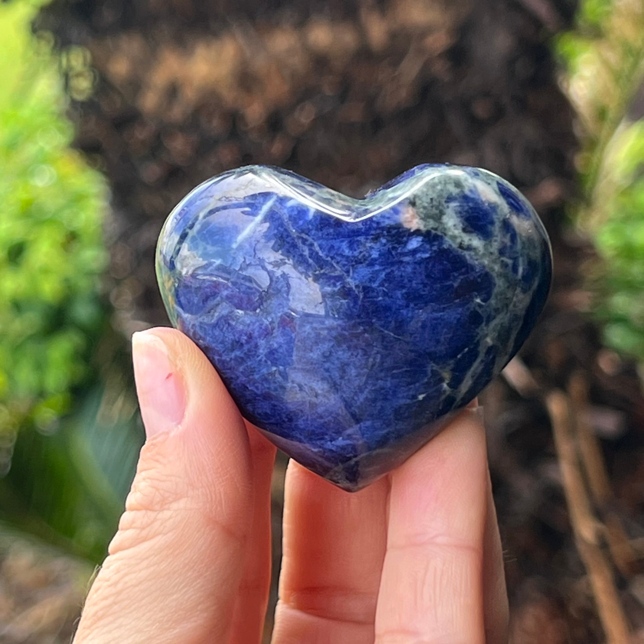 Sodalite Heart Carving