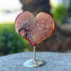 Carnelian Geode Heart on Stand