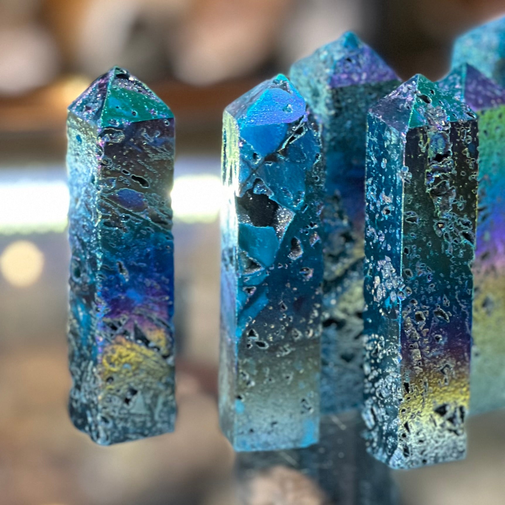 Blue Haze Electroplated Sphalarite Generator Points