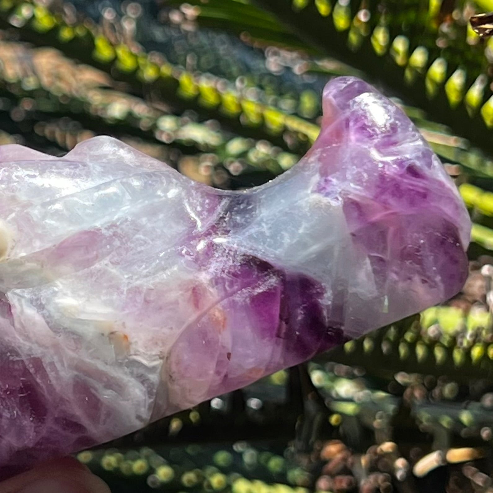 Rainbow Fluorite Dragon Head Carving