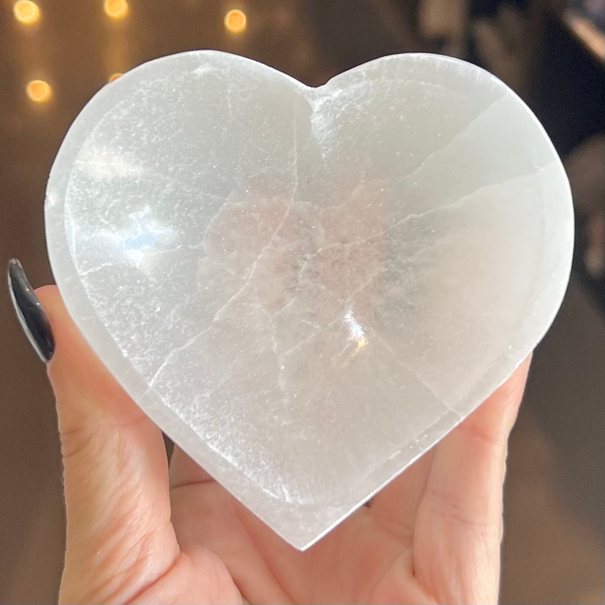 Selenite Cleansing & Charging Heart Bowl Medium