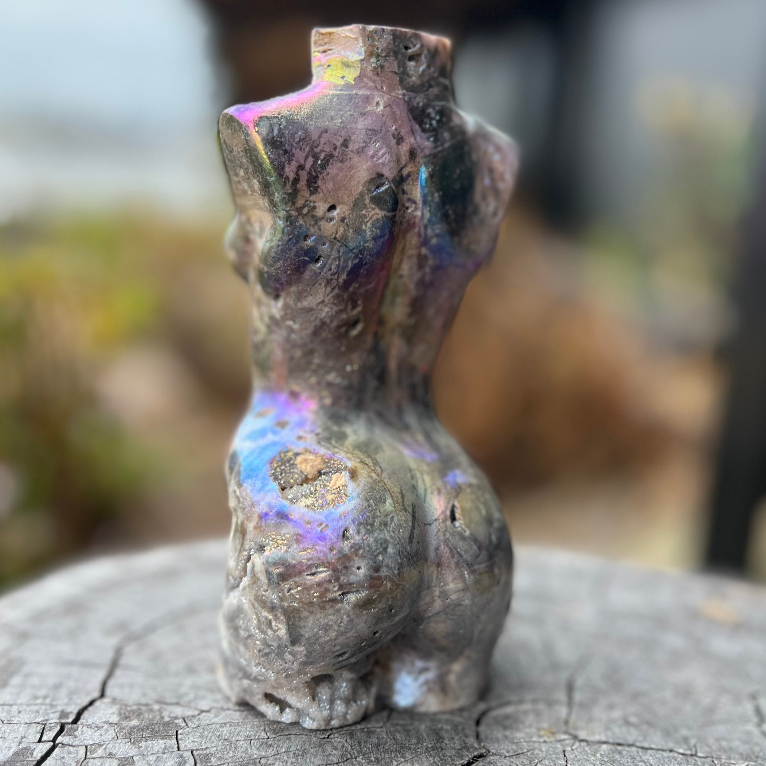 Booty Licious Electroplated Sphalarite Lady Body Carving