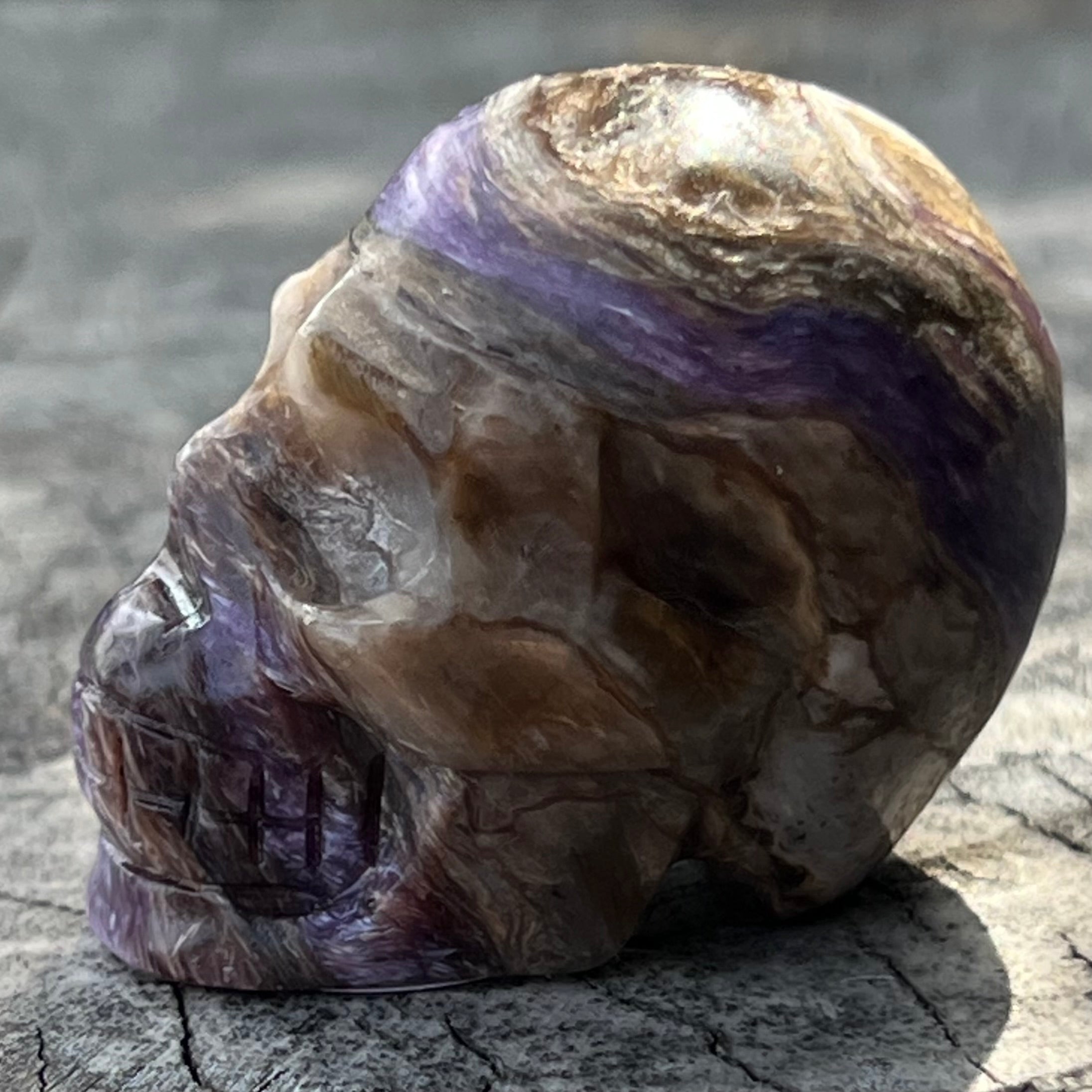Charoite Skull Carving