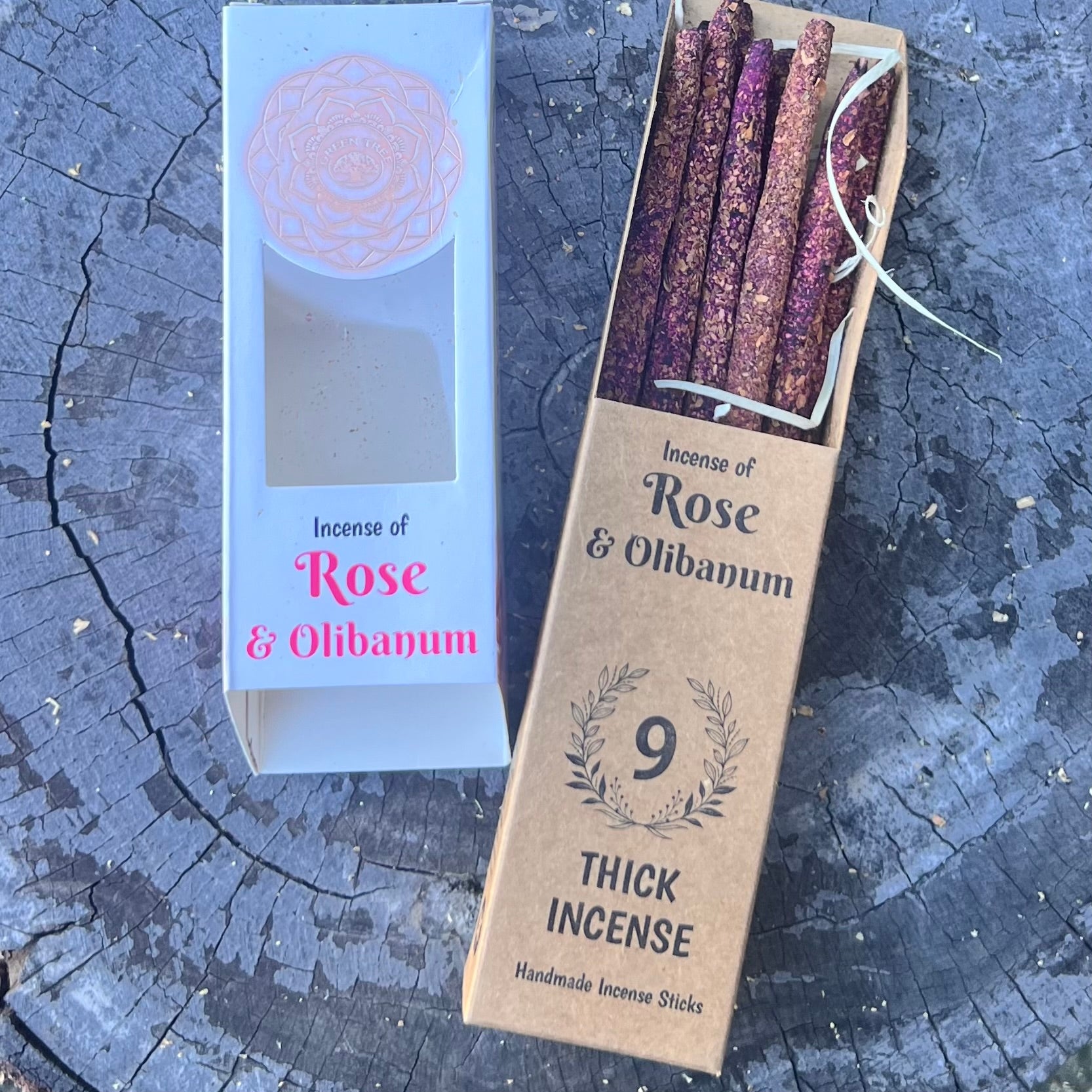 Roses & Olibanum (Frankincense) Thick 1hr Burn Incense