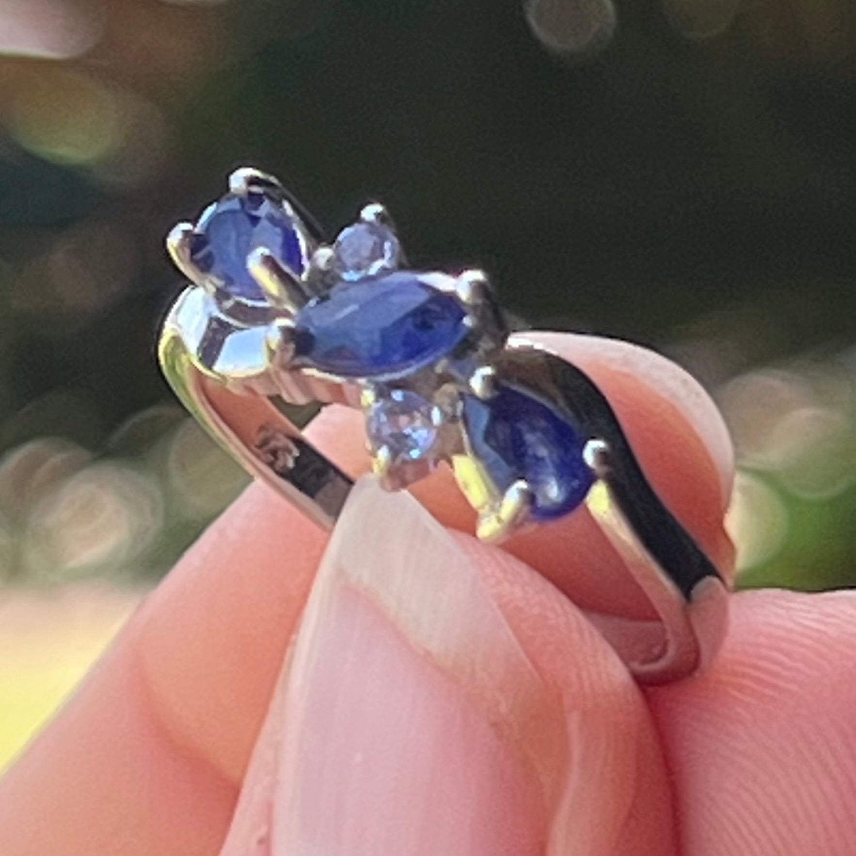 Sapphire Sterling Silver Ring ~ 7