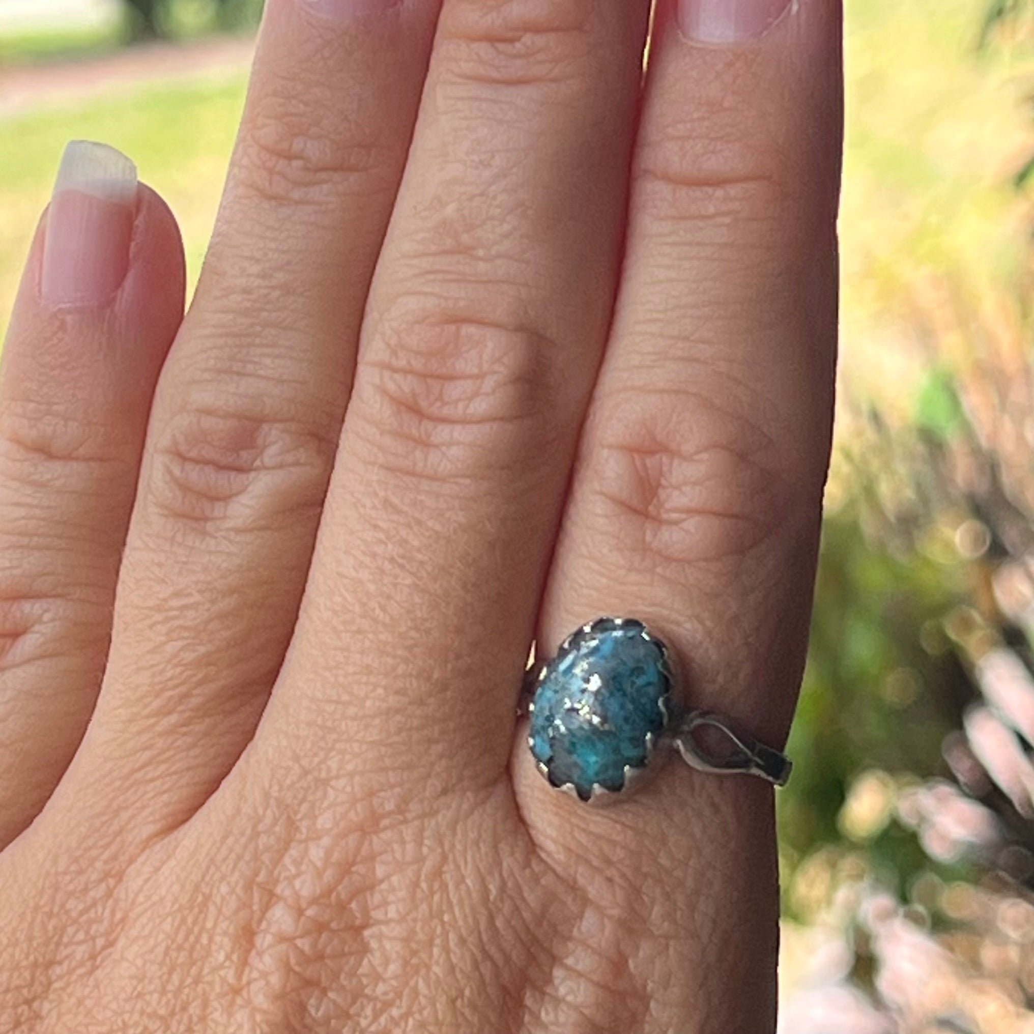 Turquoise ~ Sterling Silver Ring ~ Size 9