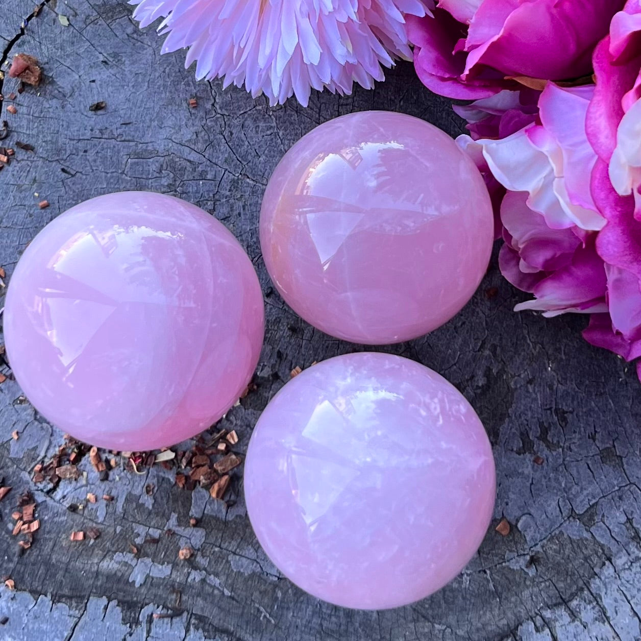 Rose Quartz Angel Sphere ~ Medium