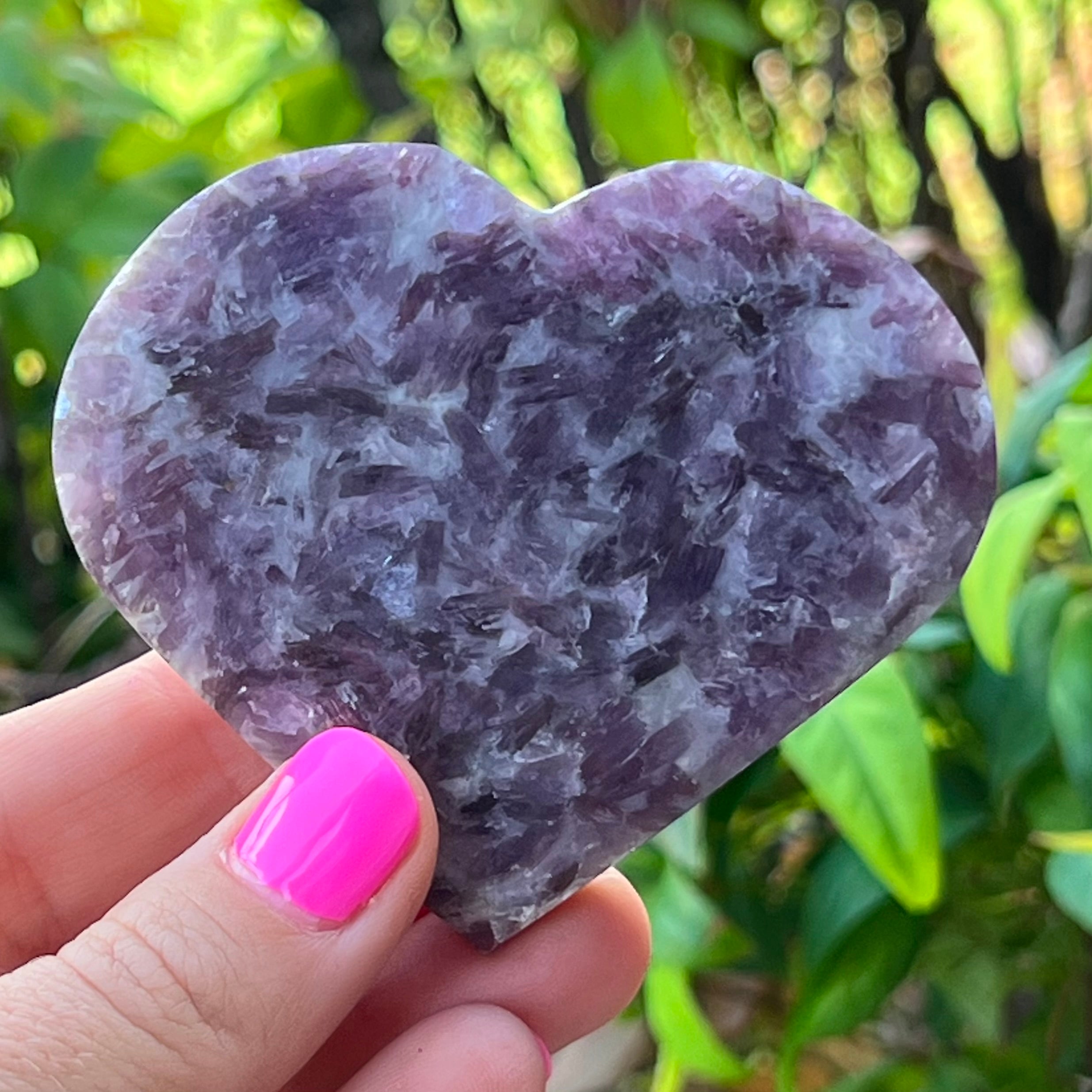 Lepidolite Heart Carving