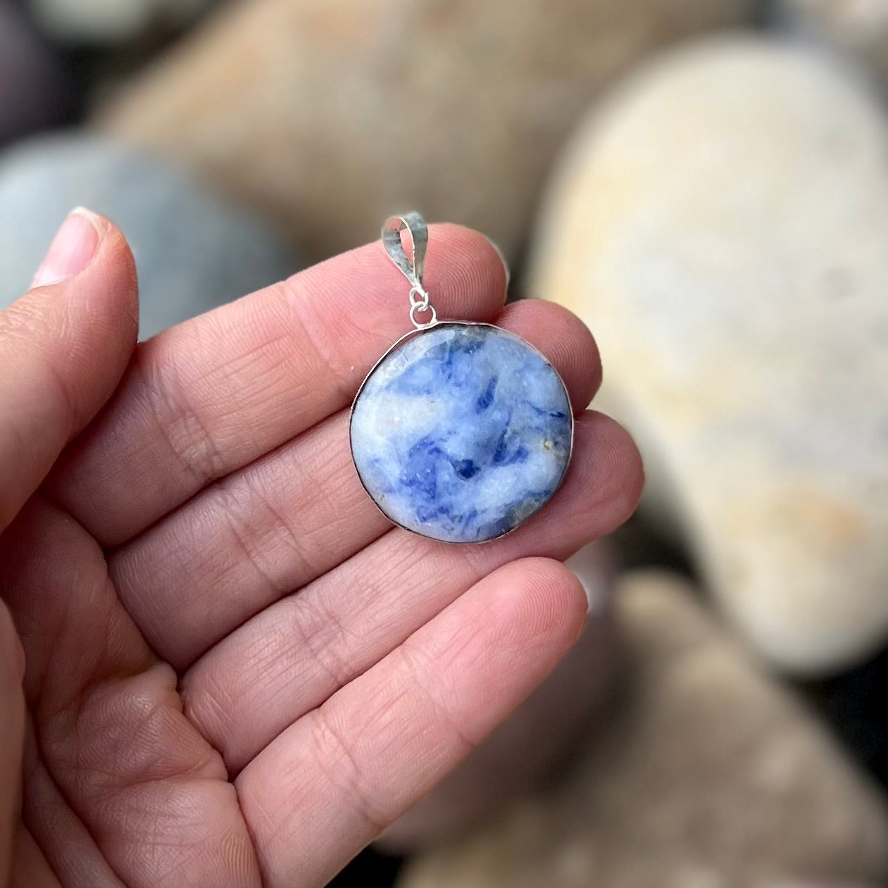 Round Dumortierite Pendant
