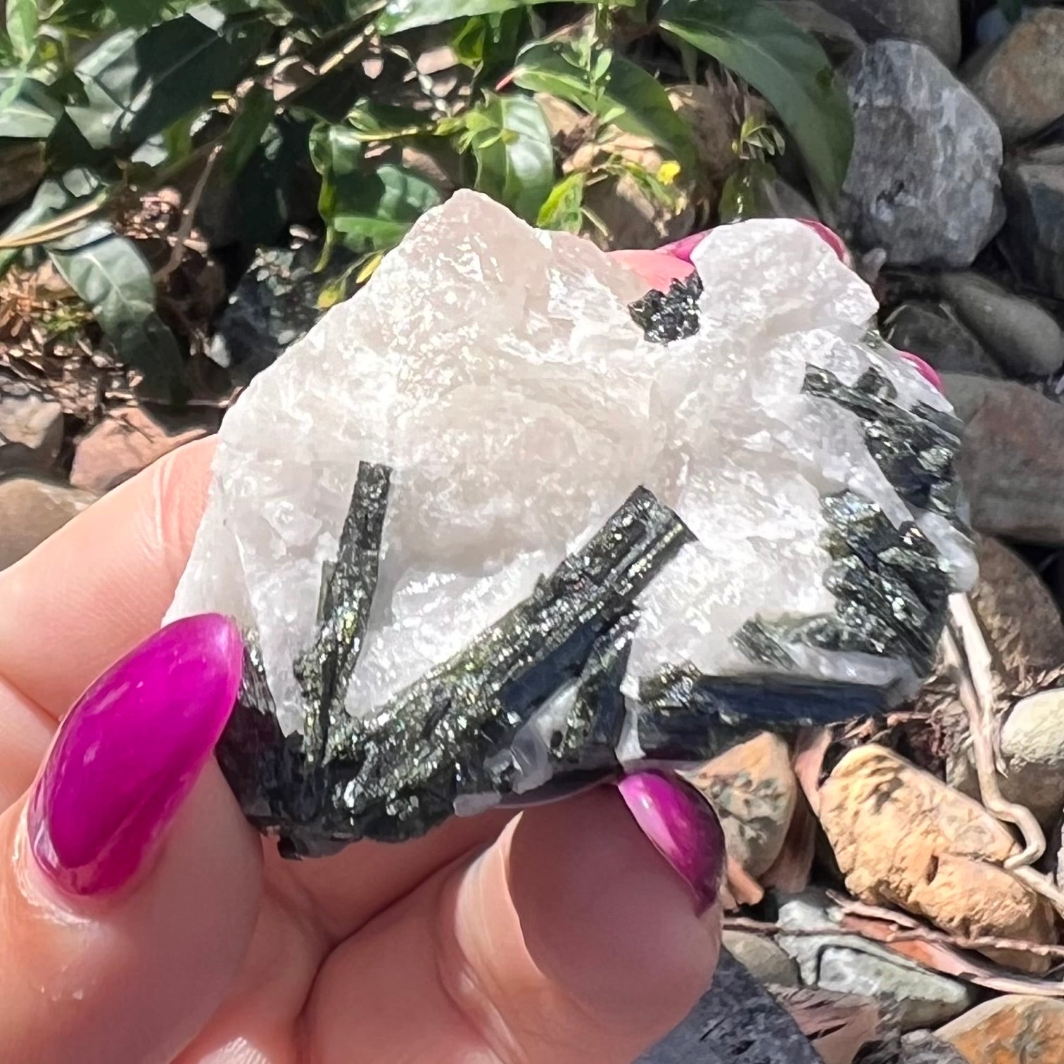 Natural Green Tourmaline on Matrix