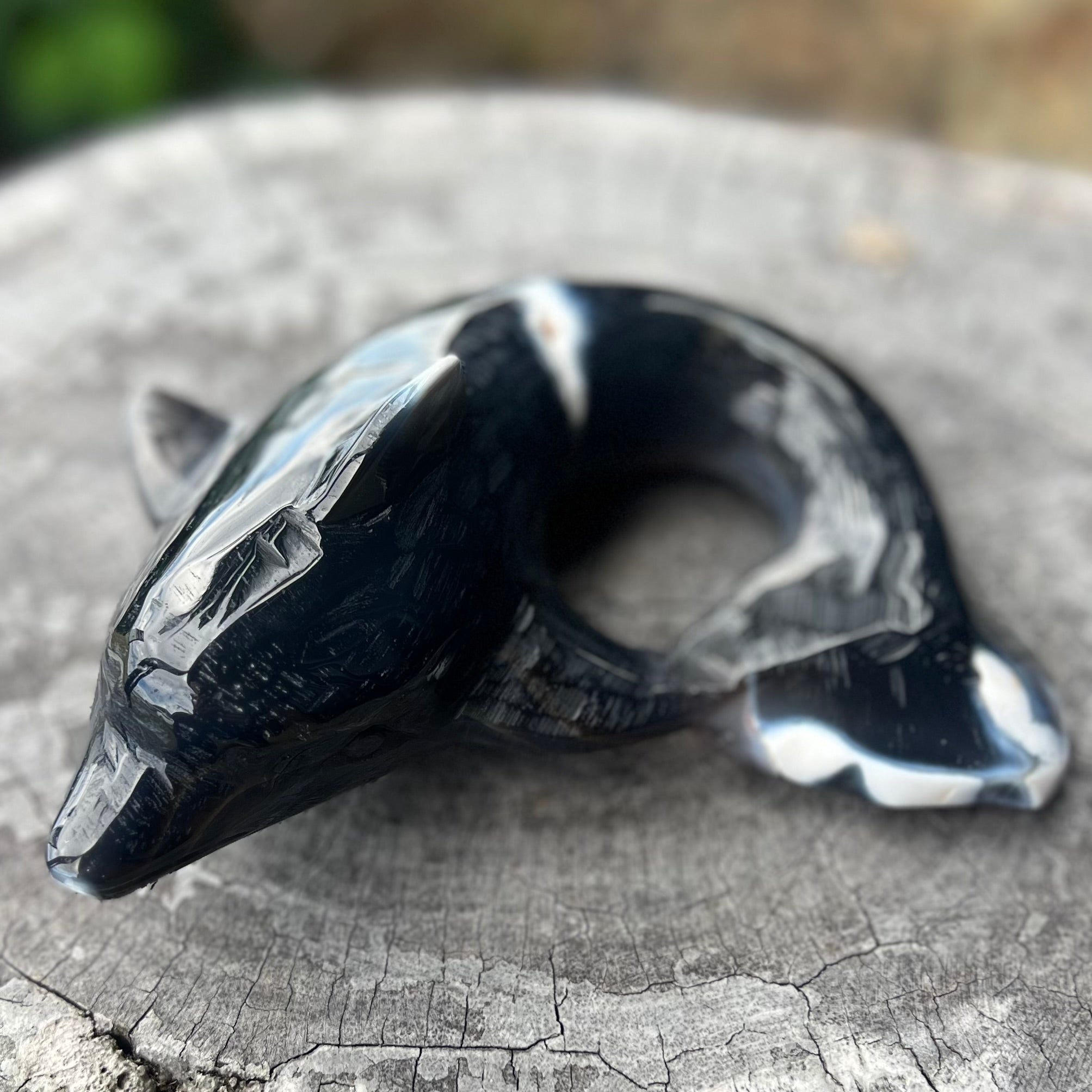 Agate Dolphin Carving