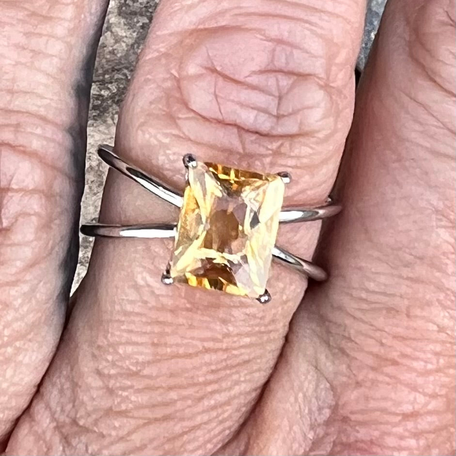 Citrine Sterling Silver Ring ~ 9