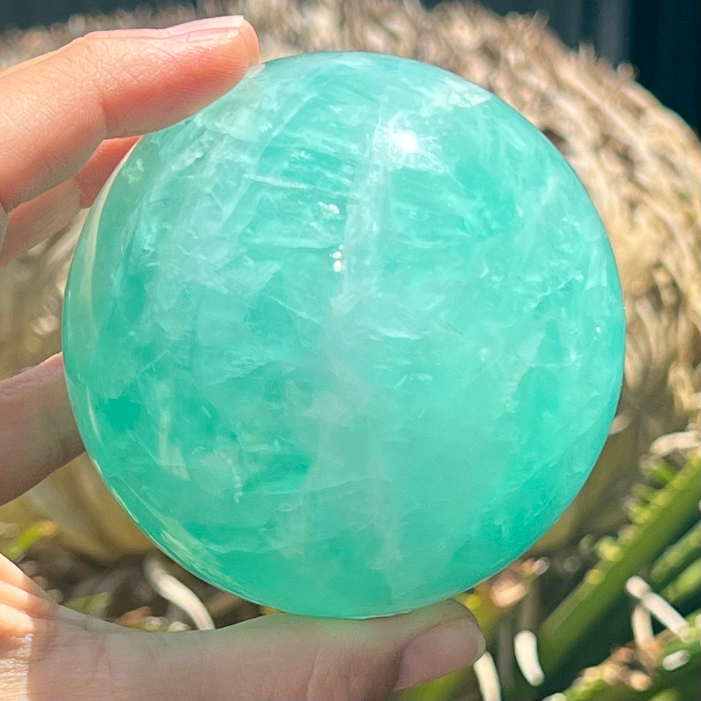 Minty Green Fluorite Sphere