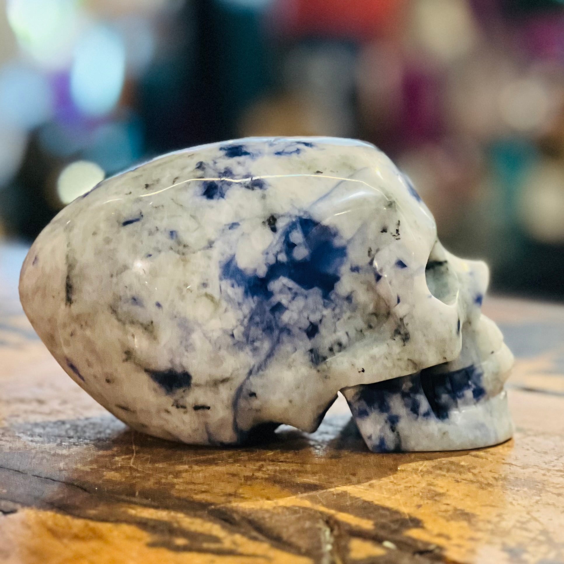 Dumortierite Psychic Enhancement Long Alien Head Skull