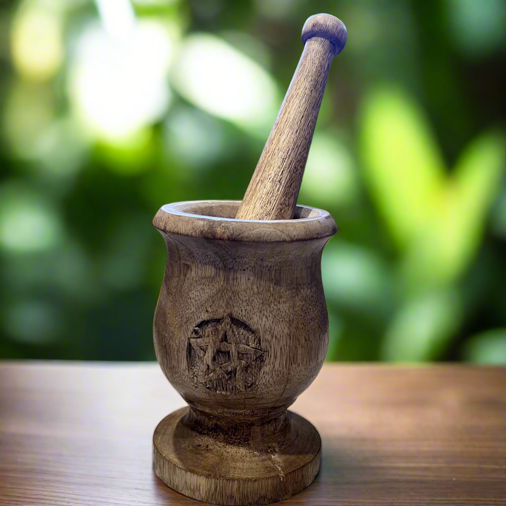 Star Mango Wood Mortar & Pestle