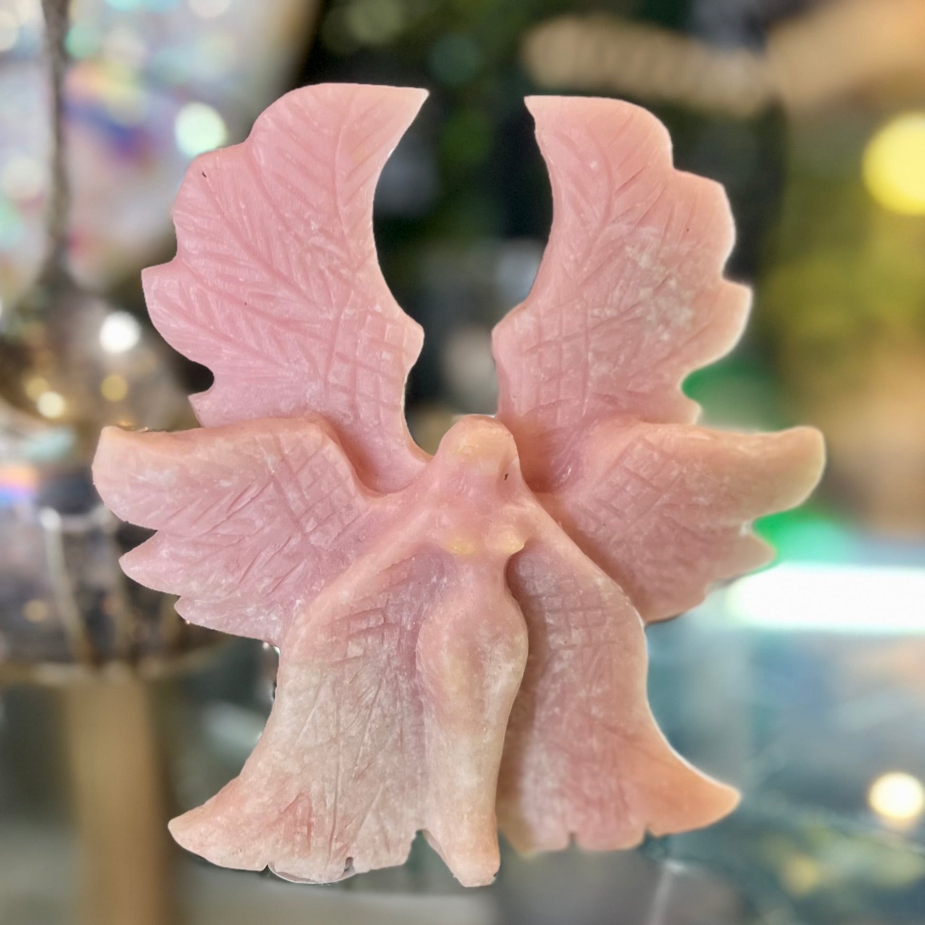 Pink Opal Goddess of Compassion Carving (2)