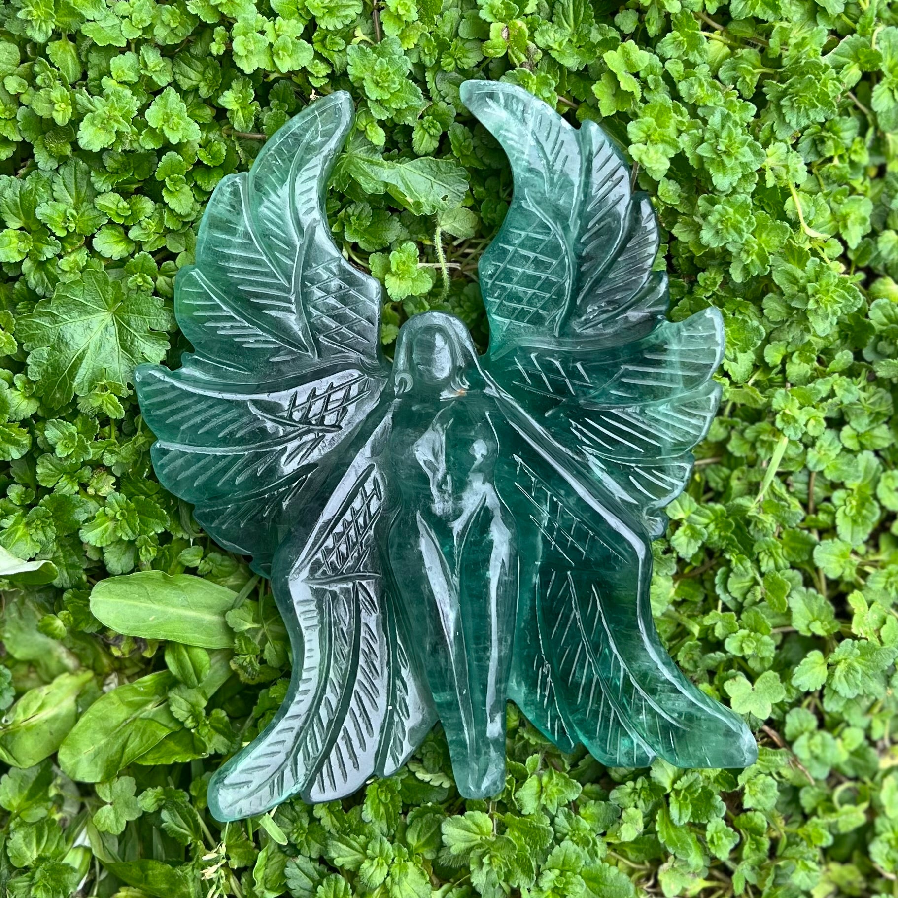 Green Fluorite Goddess of Compassion Carving (3)