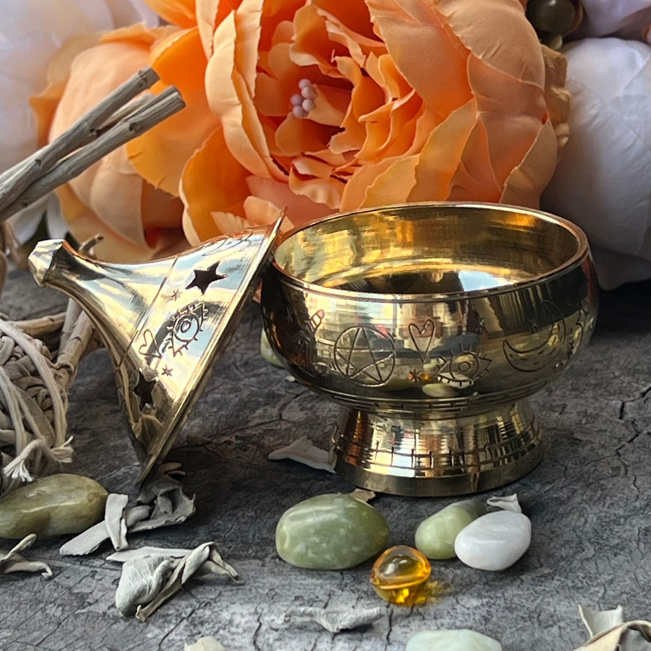 Brass Pentacle Incense Burner