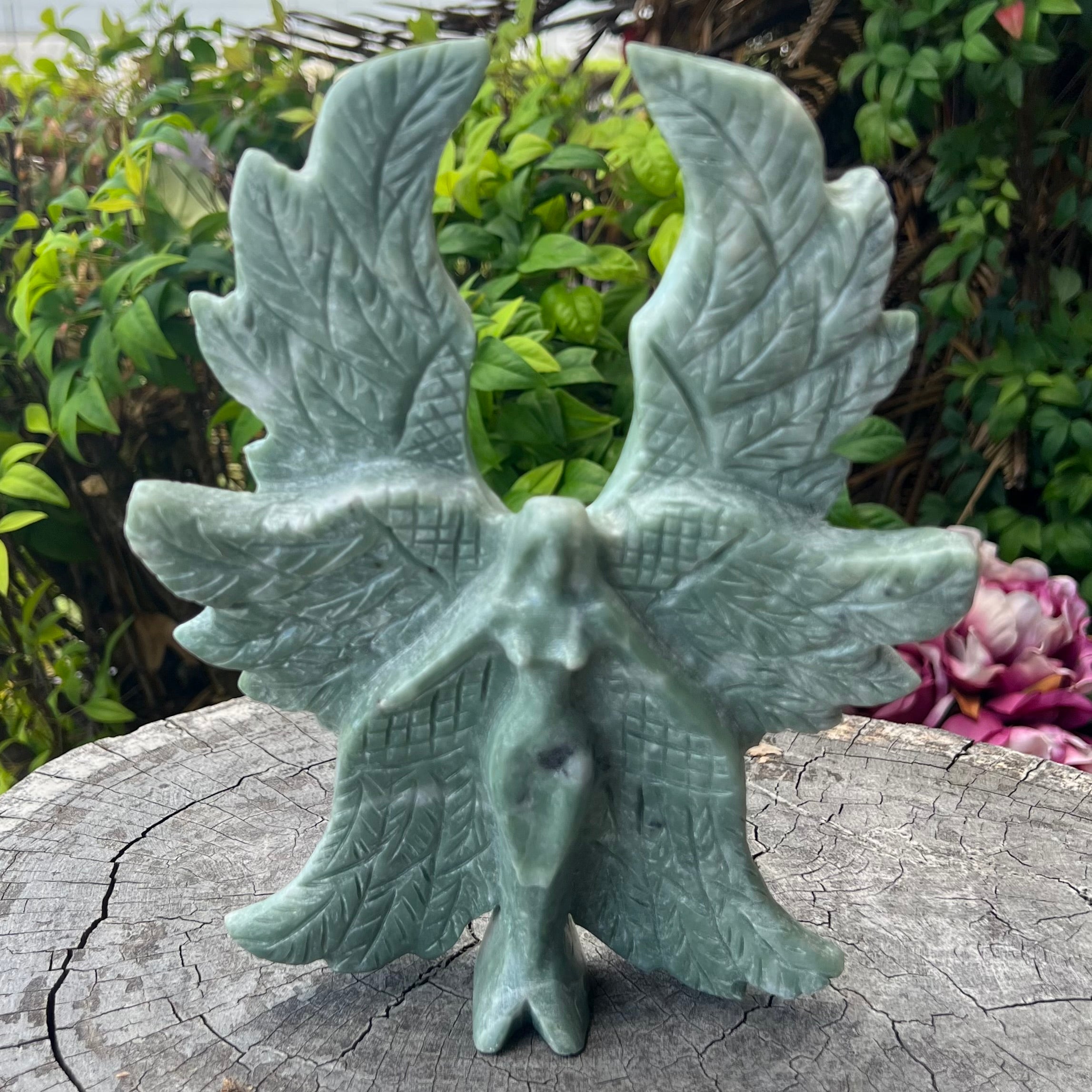 Green Aventurine ~ Goddess Angel Carving