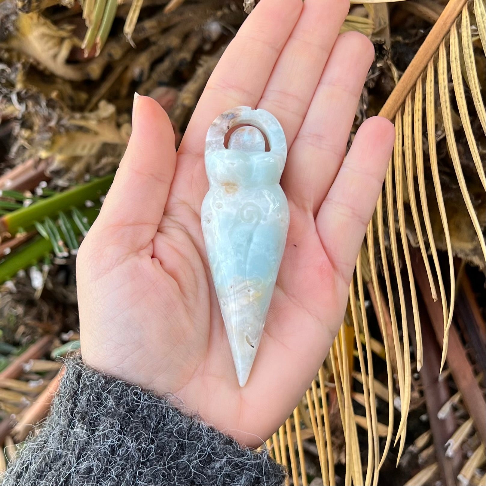 Caribbean Calcite Goddess Carving