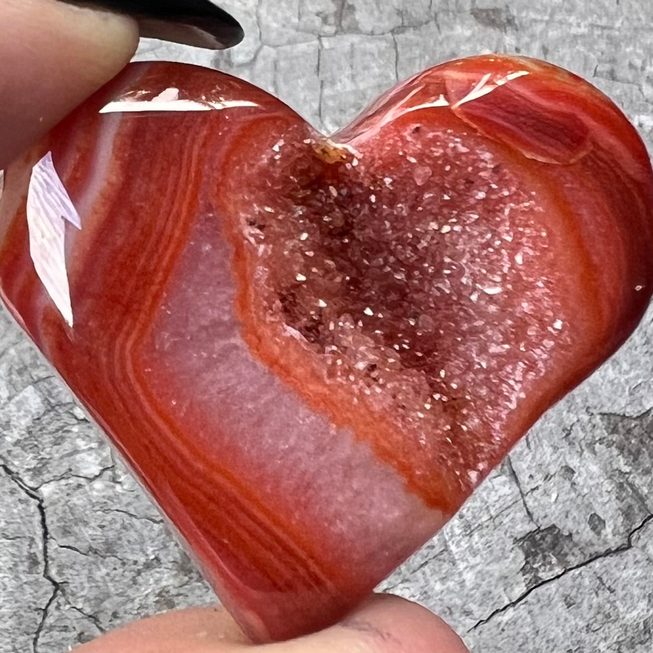 Carnelian Geode Heart ~ 2