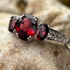 Garnet ~ Sterling Silver Ring ~ size 9