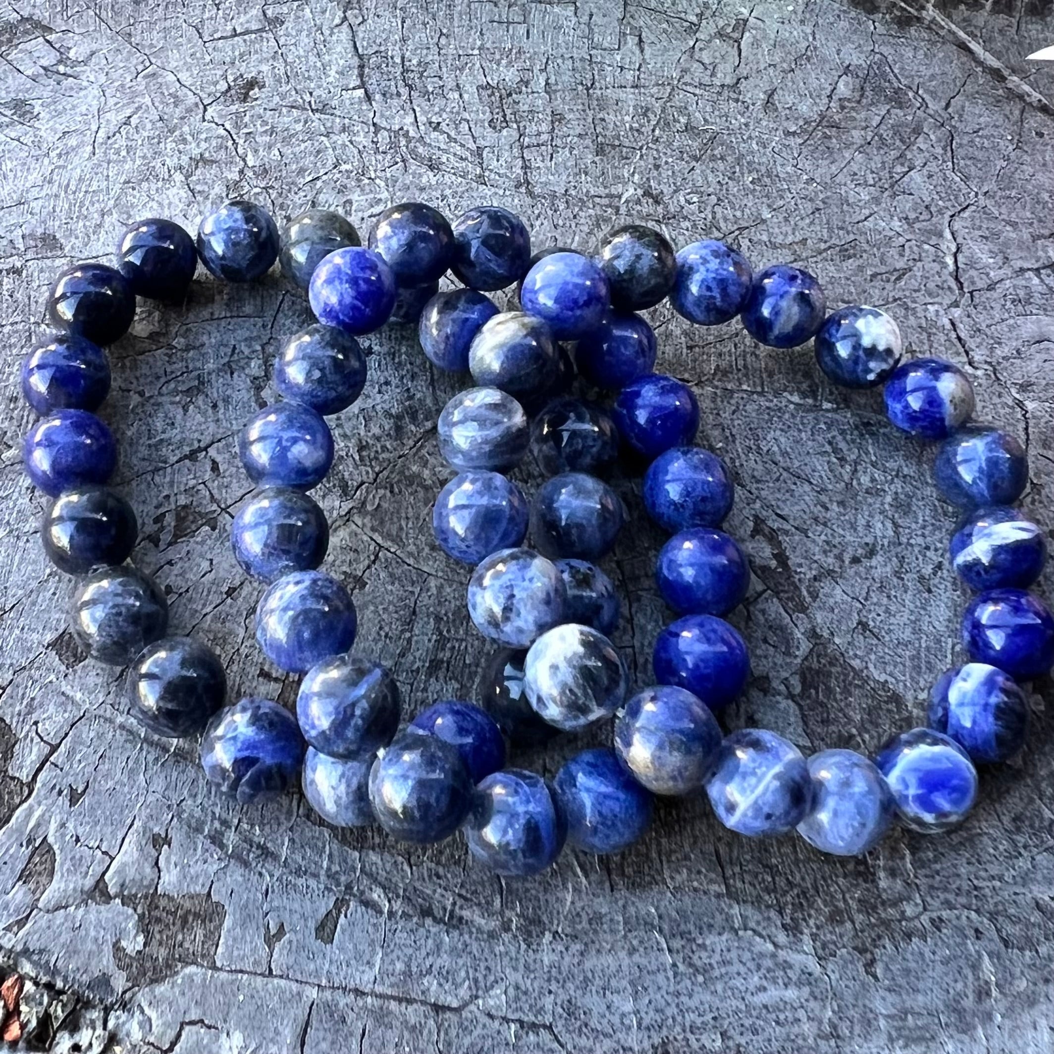 Sodalite Beaded Bracelet ~ Large Fit