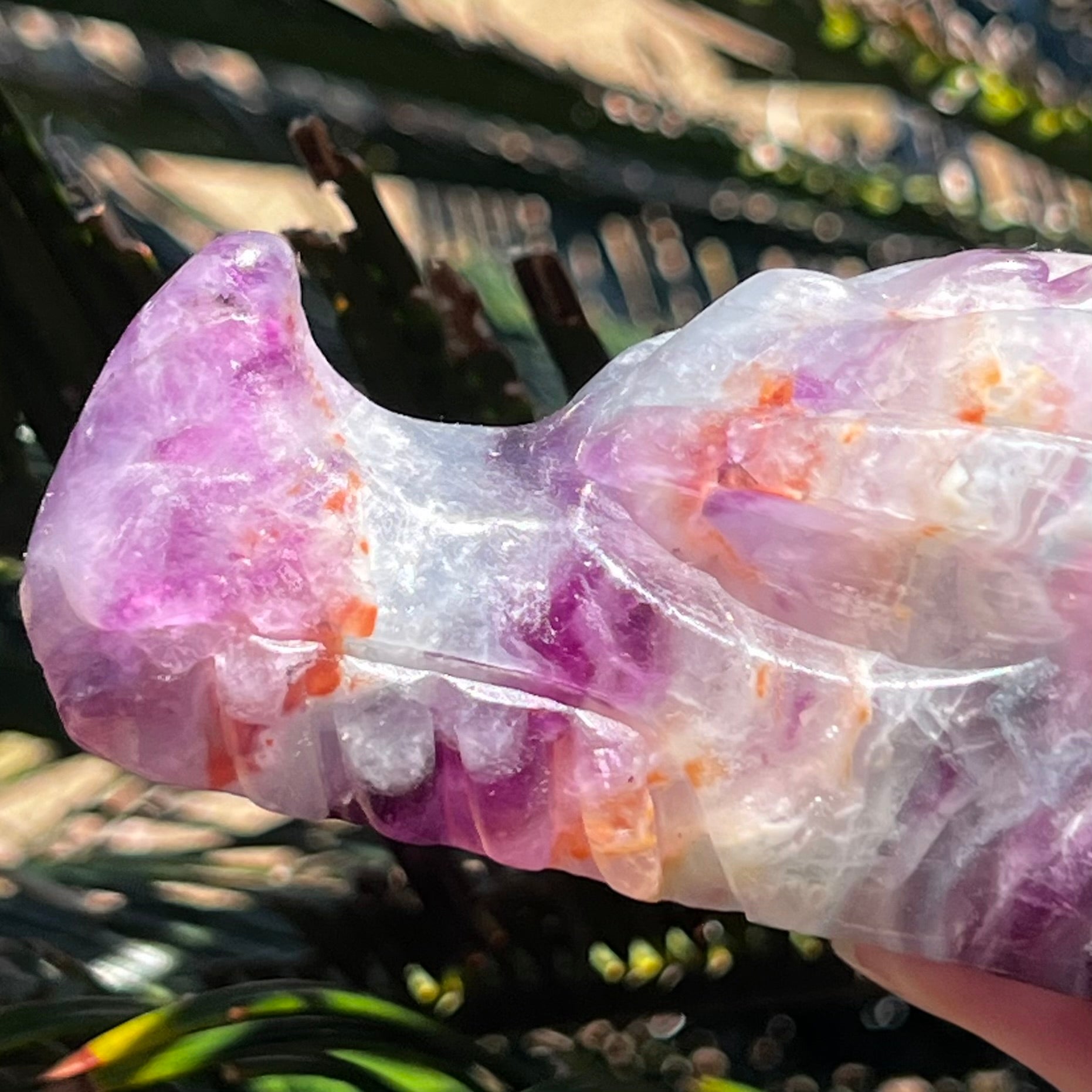 Rainbow Fluorite Dragon Head Carving