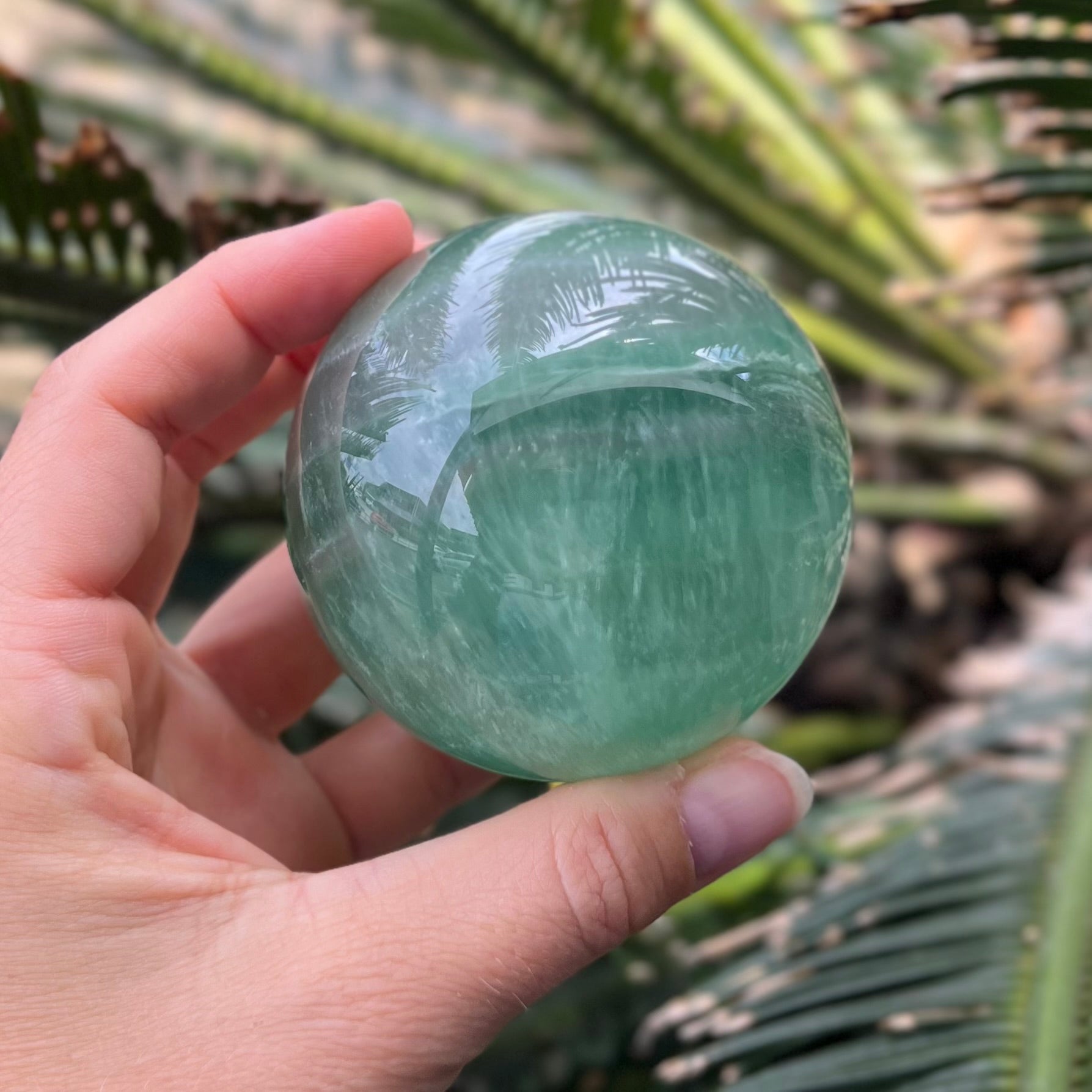 Green Fluorite Sphere