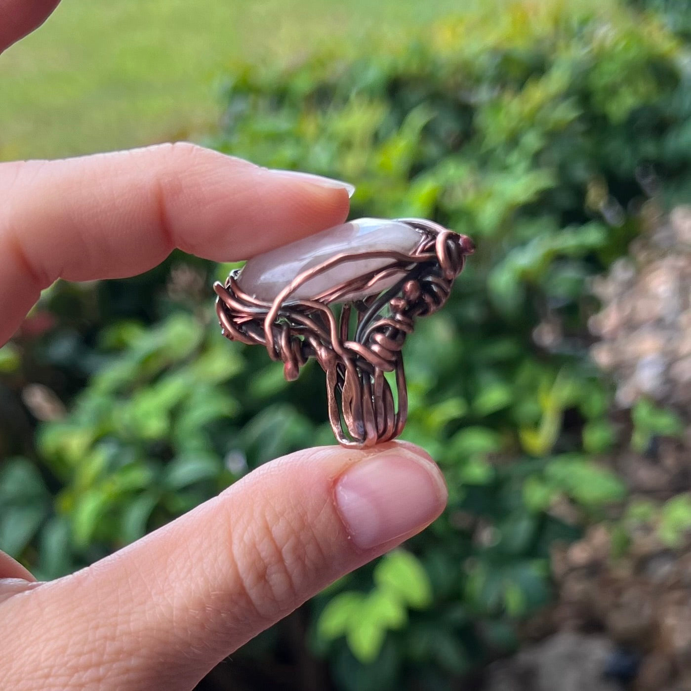 Muse Forged ~ Artesian Rose Quartz Ring ~ 6.5