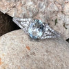 Aquamarine & White Topaz Sterling Silver Ring ~ 5