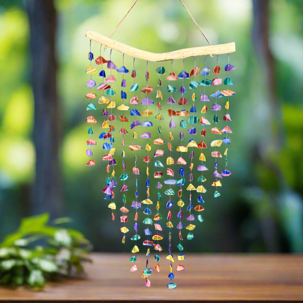 Sea Glass Rainbow Wind Chime ~ Large