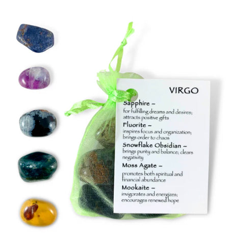 Virgo Zodiac Tumble Stone Bag