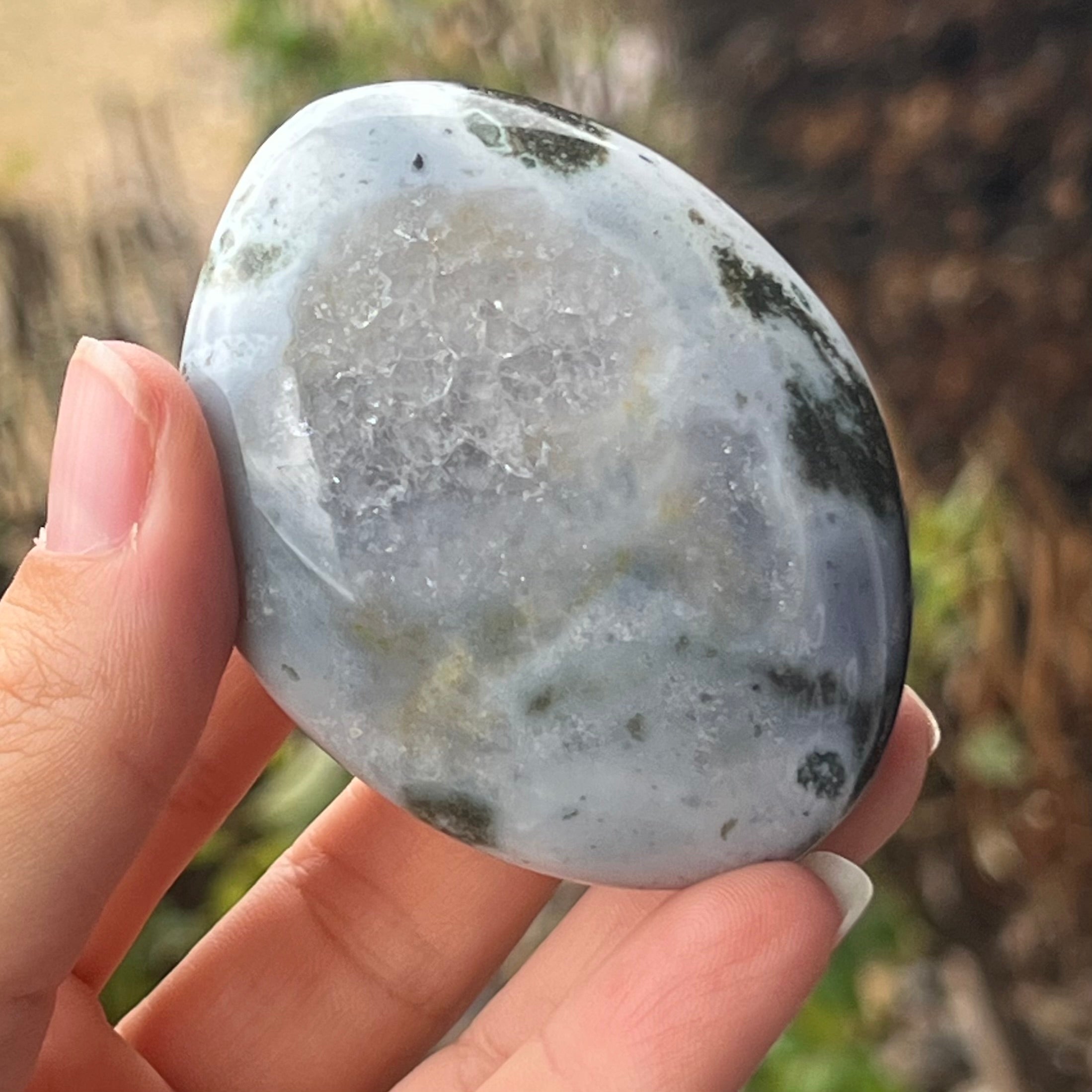 Moss Agate Palm Stone ~ 1