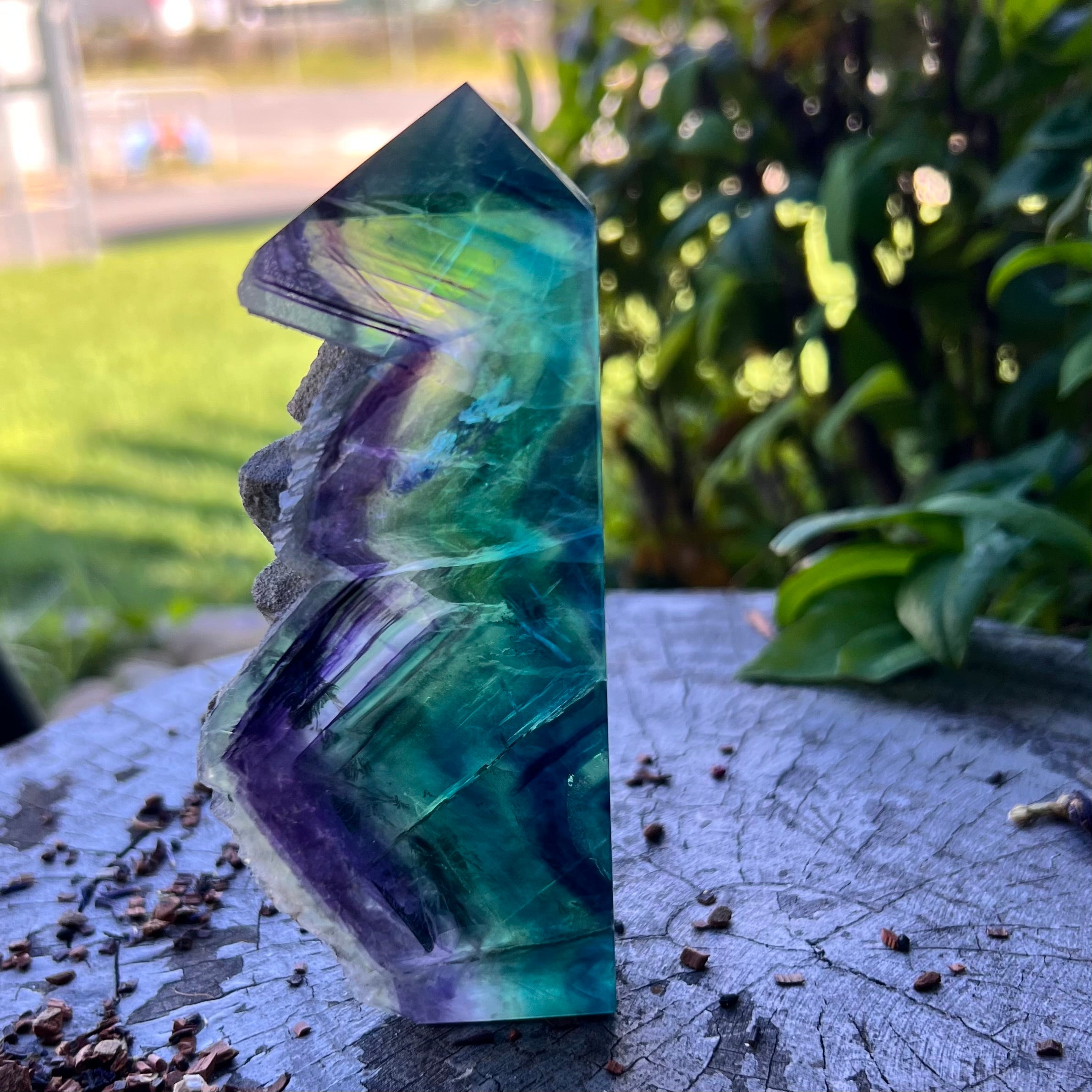 Rainbow Fluorite Semi Raw Generator Tower (2)