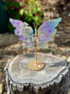 Sphalerite Butterfly Wing Carving on Stand