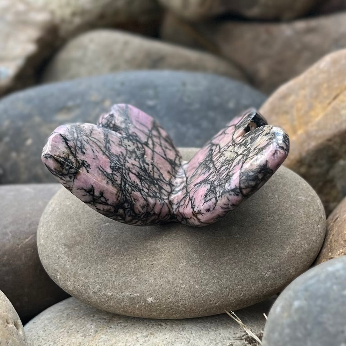 Rhodonite Butterfly Carving (1)