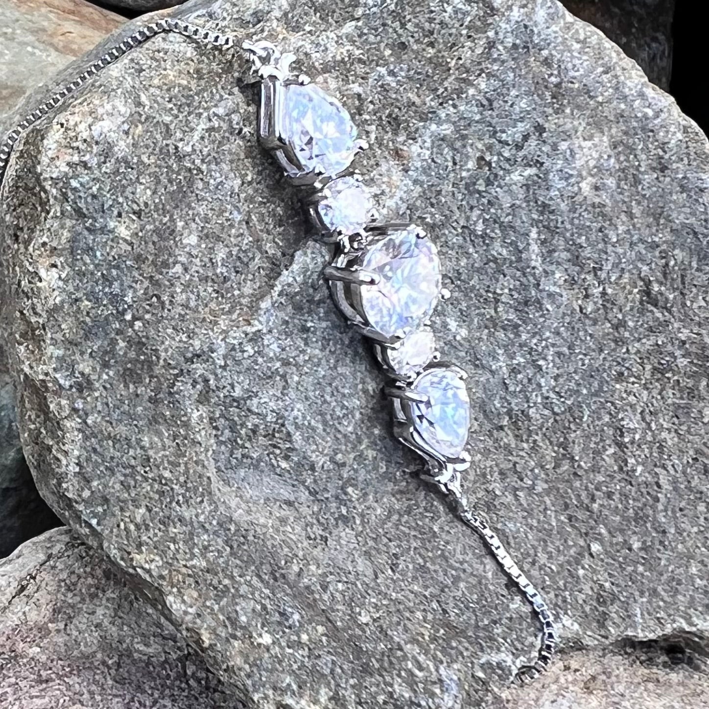 Moissonite in Sterling Silver Bracelet