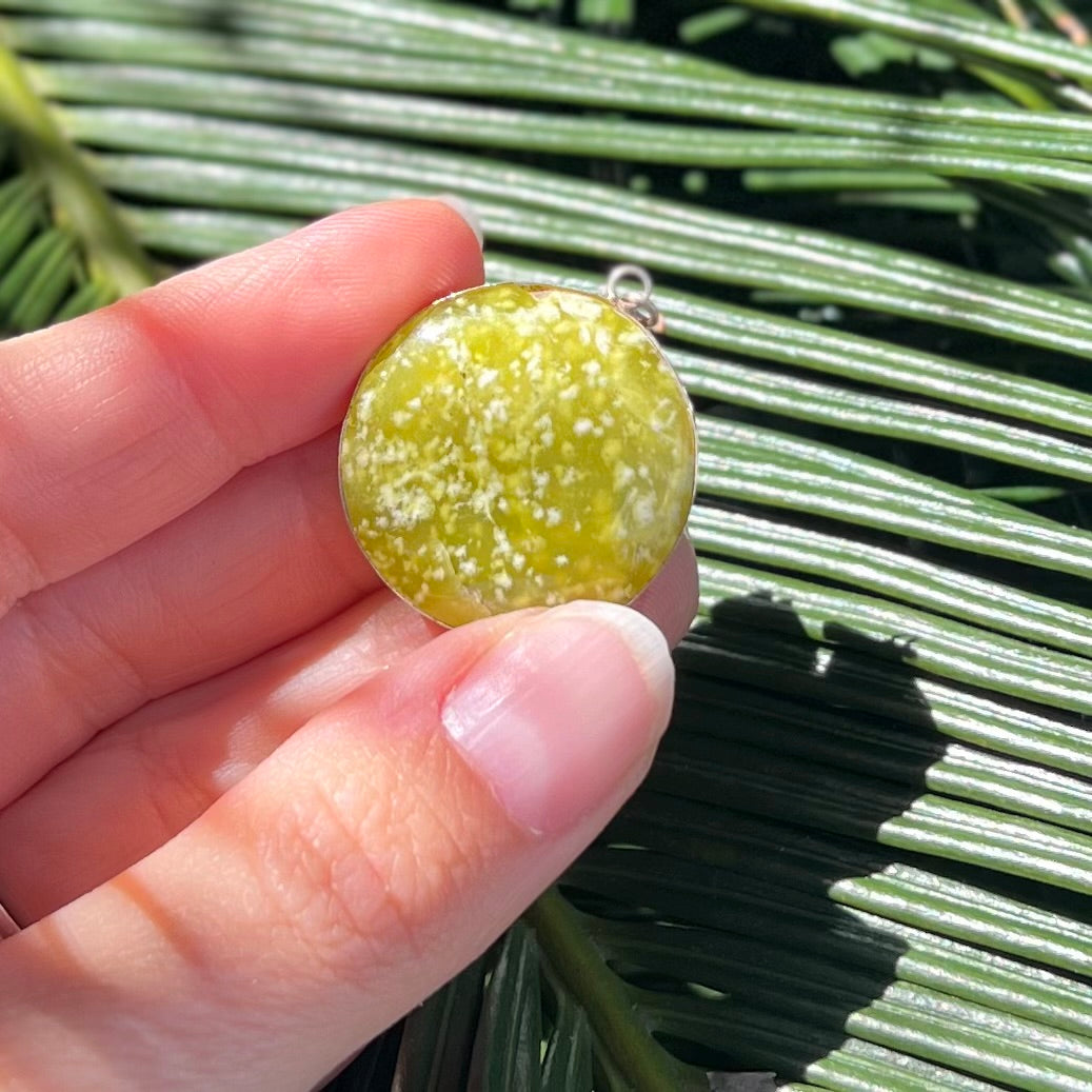 Round Nephrite Jade Pendant