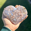 Flower Agate Heart Carving
