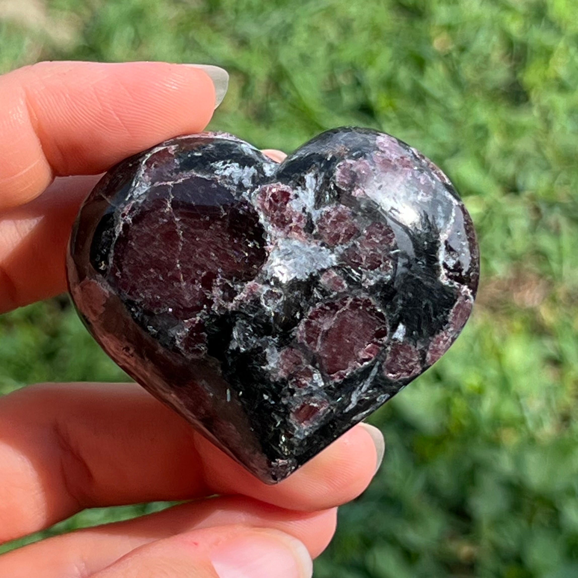 Garnet Heart Carving