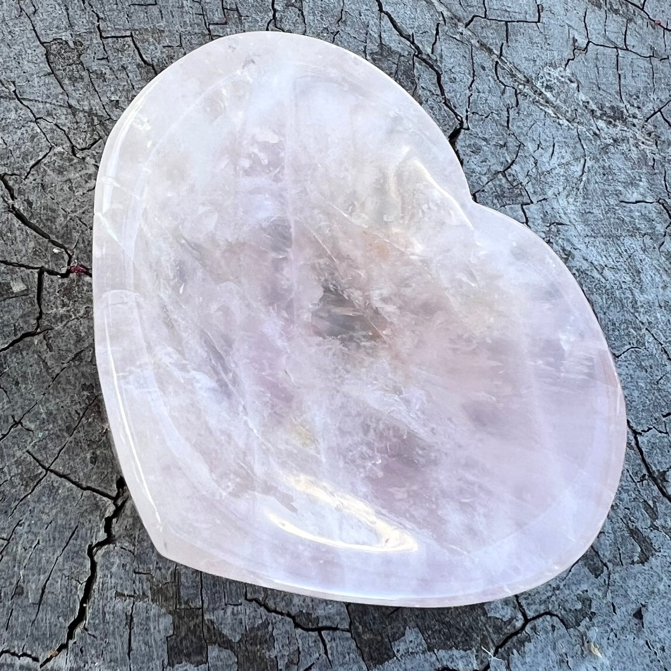 Rose Quartz Heart Trinket Bowl