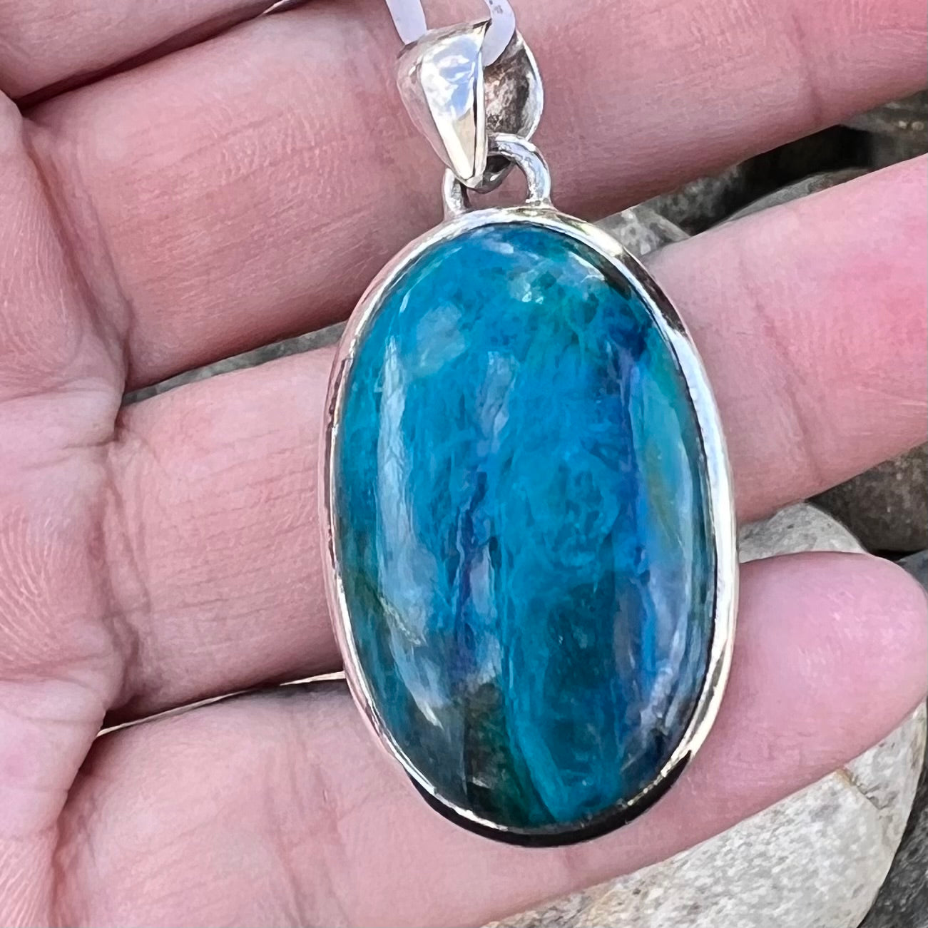 Chrysocolla ~ Sterling Silver Pendant