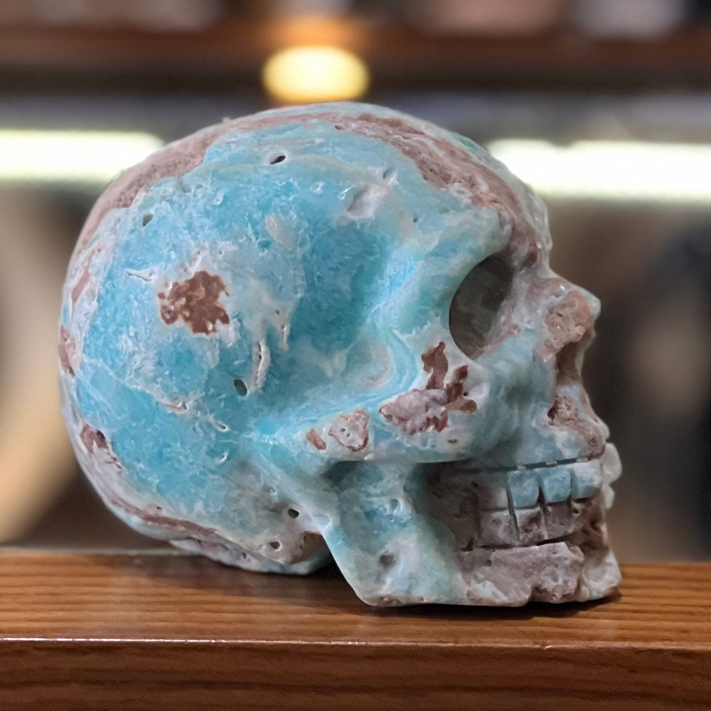 Caribbean Calcite Skull Carving