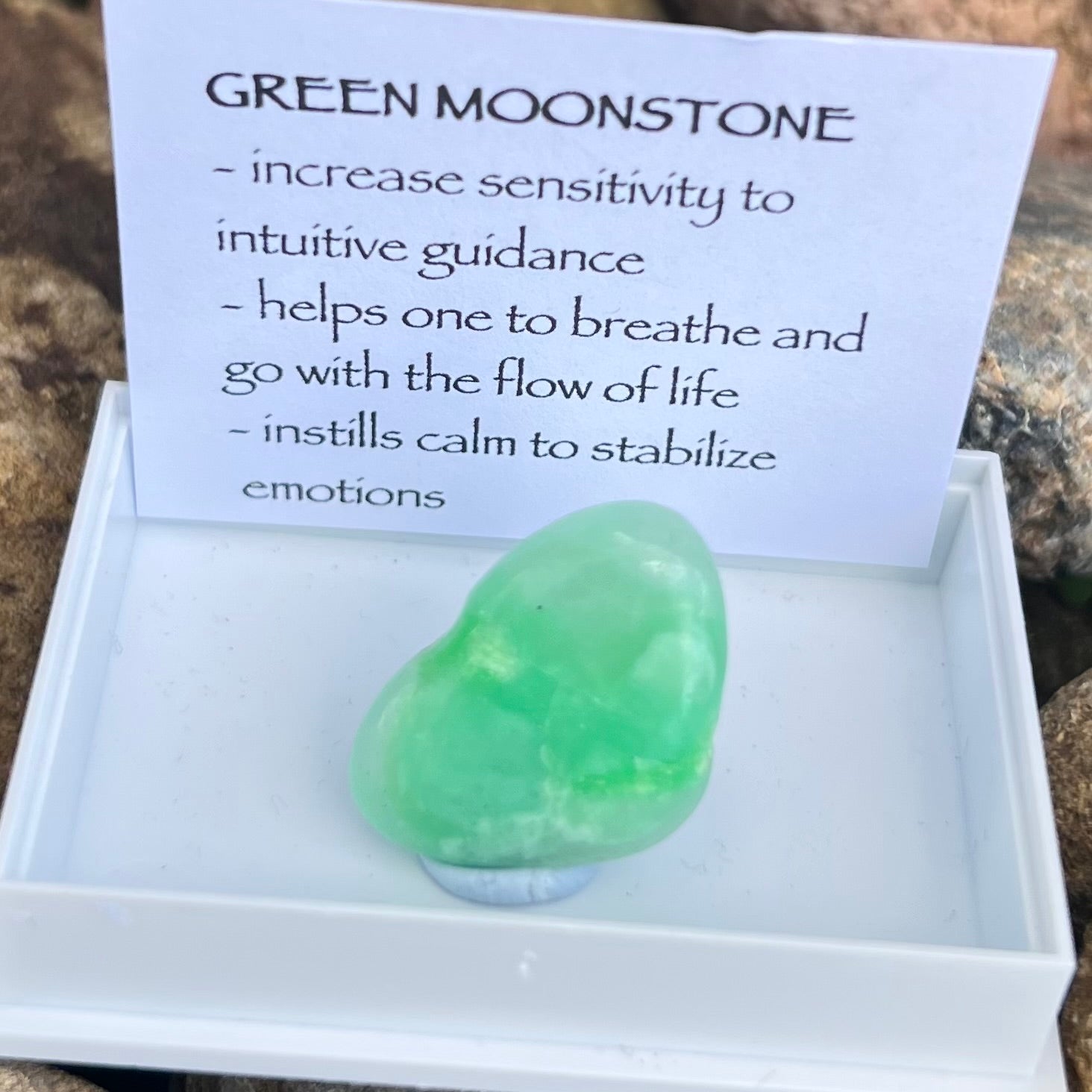 Green Moonstone ~ Specialty Boxed Crystal
